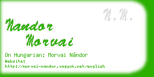 nandor morvai business card