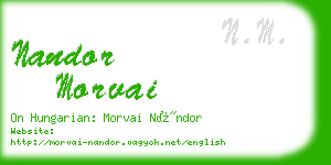 nandor morvai business card